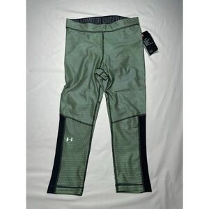 Under Armour NWT Womens Compression Heatgear Capri Leggings M Green Black Active